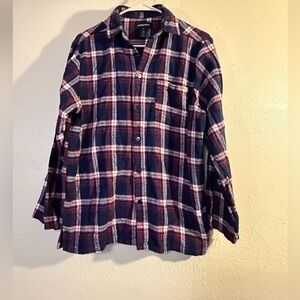 Nordstrom Casual Plaid Shirt - Navy and Burgundy